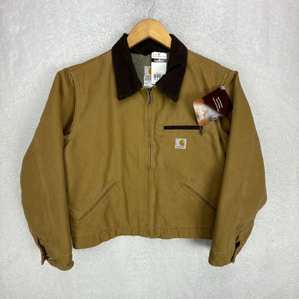Carhartt Detroit Jacket Sherpa Lined Womens Medium WJ097 CML Camel Brown NWT NOS